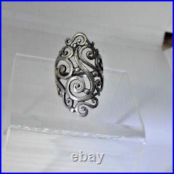 Retired James Avery Rine Sorrento Open Scroll Sterling Silver Size 6.25