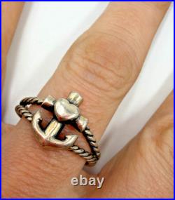 Retired James Avery Ring 10 Faith Hope & Love Twisted Rope Anchor Heart Unisex