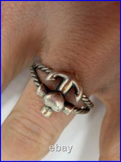 Retired James Avery Ring 10 Faith Hope & Love Twisted Rope Anchor Heart Unisex