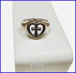 Retired James Avery Ring Eternal Love Heart Cross Sz 9 Sterling Silver Christian