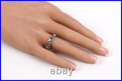 Retired James Avery Ring Hearts Flowers Band Size 8.25 Sterling Silver Dogwood