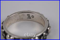 Retired James Avery Ring Hearts Flowers Band Size 8.25 Sterling Silver Dogwood