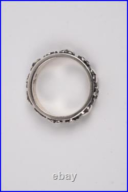 Retired James Avery Ring Hearts Flowers Band Size 8.25 Sterling Silver Dogwood