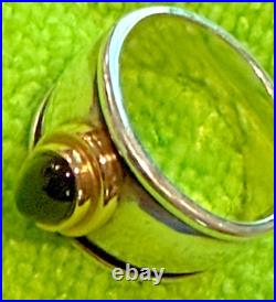 Retired James Avery Ring Onyx 14k Gold 925 Sterling sz7 Pristine vintage