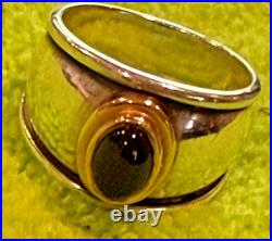 Retired James Avery Ring Onyx 14k Gold 925 Sterling sz7 Pristine vintage