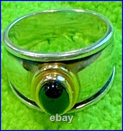 Retired James Avery Ring Onyx 14k Gold 925 Sterling sz7 Pristine vintage