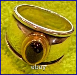 Retired James Avery Ring Onyx 14k Gold 925 Sterling sz7 Pristine vintage