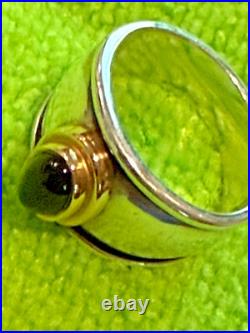 Retired James Avery Ring Onyx 14k Gold 925 Sterling sz7 Pristine vintage