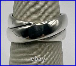 Retired James Avery Ring Sterling Crossover Double Band Size 7
