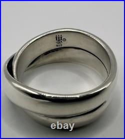 Retired James Avery Ring Sterling Crossover Double Band Size 7