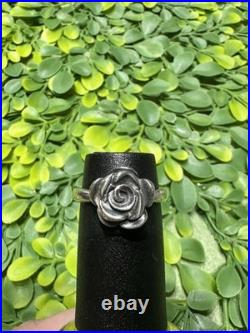 Retired James Avery Rose Blossom Ring 925 Sterling Silver Size 9.5