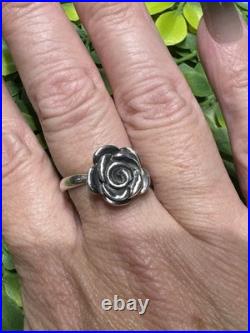 Retired James Avery Rose Blossom Ring 925 Sterling Silver Size 9.5