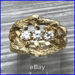 Retired James Avery Round Diamond Branch Ring Sz 6 1/2 14K Gold. 585