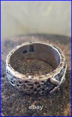 Retired James Avery SMALL Size 4.25 Textured Religious Fish Band Ring NEAT