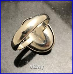Retired James Avery Scrolled Fleuree Cushion Ring Sz 9 1/2 14K Gold Silver