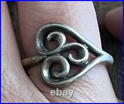 Retired James Avery Scrolled Heart Ring Size 7 Sterling. 925 Retired