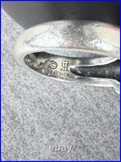 Retired James Avery Silver 14K Vintage Beaded Gold Dome Ring Size 5.75