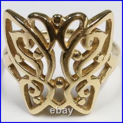 Retired James Avery Silver 14k Gold 4.3g Size 8.5 Butterfly Scroll Ring #58028K