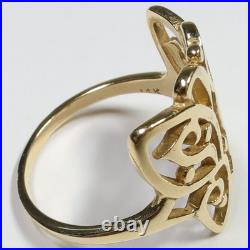 Retired James Avery Silver 14k Gold 4.3g Size 8.5 Butterfly Scroll Ring #58028K