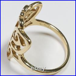 Retired James Avery Silver 14k Gold 4.3g Size 8.5 Butterfly Scroll Ring #58028K