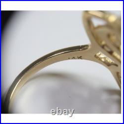 Retired James Avery Silver 14k Gold 4.3g Size 8.5 Butterfly Scroll Ring #58028K