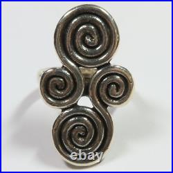 Retired James Avery Silver 925 Sz 6 Long Swirl Mycenaean Ring 8.83g #53783K