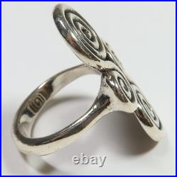 Retired James Avery Silver 925 Sz 6 Long Swirl Mycenaean Ring 8.83g #53783K