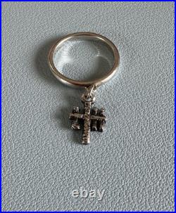 Retired James Avery Silver Lutherhill Camp Lutheran Cross Charm Dangle Ring Sz 6