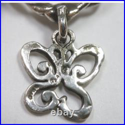 Retired James Avery Silver Size 4.5 Twisted Butterfly Charm Dangle Ring #56497K
