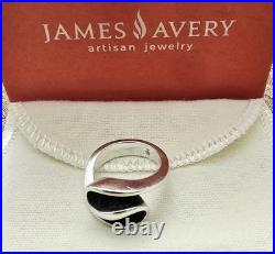 Retired James Avery Silver, Thick Swirl Ring Sz 7