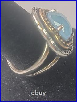 Retired James Avery Silver/bronze Blue Quartz 925 Ring 10.5 Quatrefoil