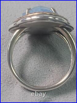 Retired James Avery Silver/bronze Blue Quartz 925 Ring 10.5 Quatrefoil