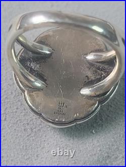 Retired James Avery Silver/bronze Blue Quartz 925 Ring 10.5 Quatrefoil