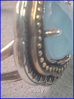 Retired James Avery Silver/bronze Blue Quartz 925 Ring 10.5 Quatrefoil