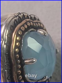 Retired James Avery Silver/bronze Blue Quartz 925 Ring 10.5 Quatrefoil