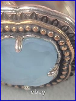 Retired James Avery Silver/bronze Blue Quartz 925 Ring 10.5 Quatrefoil