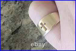 Retired James Avery Size 6 Gold Cross Ring 14kt Gold + JA Box/Pouch
