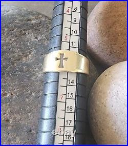 Retired James Avery Size 6 Gold Cross Ring 14kt Gold + JA Box/Pouch