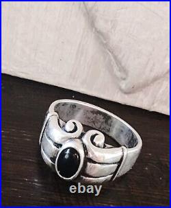 Retired James Avery Size 8 Black Onyx Ring with JA Box