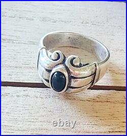 Retired James Avery Size 8 Black Onyx Ring with JA Box