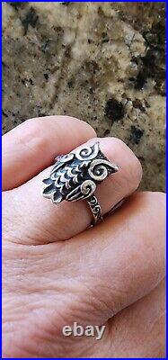 Retired James Avery Size 8 Owl Ring Sterling Silver NEAT Piece