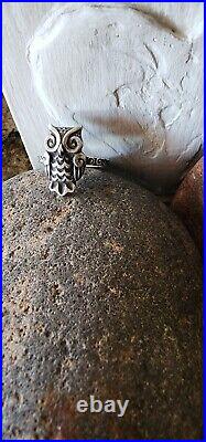 Retired James Avery Size 8 Owl Ring Sterling Silver NEAT Piece