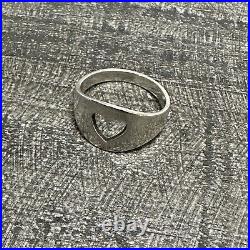 Retired James Avery Size 9.5 Heart Cut Out Band Ring Sterling Silver CUTE