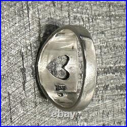 Retired James Avery Size 9.5 Heart Cut Out Band Ring Sterling Silver CUTE
