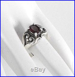Retired James Avery Solid 925 Sterling Silver Ring Mother's Love Garnet Stone 10