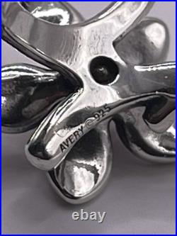 Retired James Avery Spring Blossom Ring with Pink Bead sz 8.5 Sterling Silver