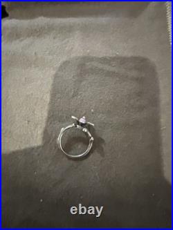 Retired James Avery Spring Blossom Ring with Pink Bead sz 9 Sterling Silver