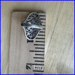 Retired James Avery Statement Ring Size 7.5 Floral Trident Box 925 Sterling 5.5g Retired James Avery Statement Ring Size 7.5 Floral Trident Box 925 Sterling 5.5g