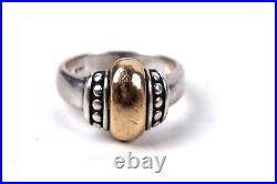 Retired James Avery Sterling 925 14k Yellow Gold Dome Beaded Ladies Ring Size 5