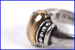Retired James Avery Sterling 925 14k Yellow Gold Dome Beaded Ladies Ring Size 5